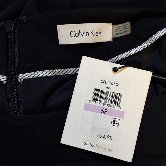 NWT CALVIN KLEIN NAVY ZIPPERED SLITTED ABOVE KNEE PENCIL SKIRT - Picture 7 of 10